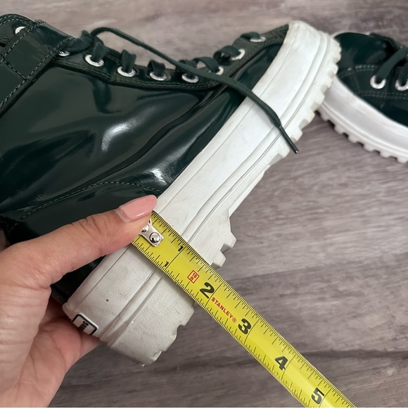 ALEXA CHUNG x Superga Patent Leather High Top Sneakers In Forest Green Size 7.5 - Picture 8 of 14